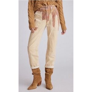 Pilcro Anthropologie Wanderer Corduroy Tapestry Patchwork Pants Khaki 30 NEW